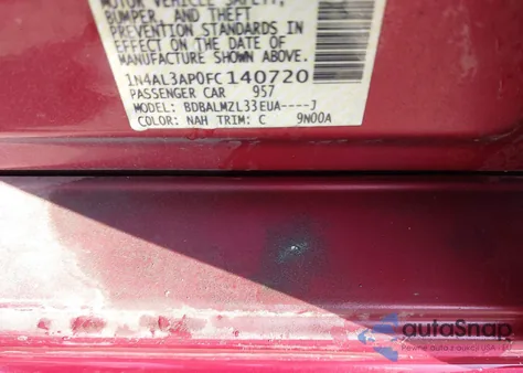 2015 Nissan Altima 2.5 Sv from USA, damaged, VIN 1N4AL3AP0FC140720